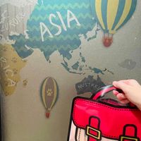 可能是手提箱、地圖和文字的圖像