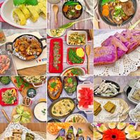 可能是炒麵、壽司和文字的圖像