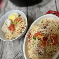 可能是水波蛋、麵、拉麵和義大利麵的圖像
