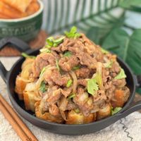 可能是豆腐和肉排的圖像