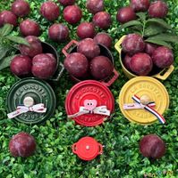 可能是水果和顯示的文字是「 TENNS COCOFFE COCO BnVEsS စ staub STAUD star LA COCOTTE COCOTT staub sta SE staub TAU TAUB 」的圖像