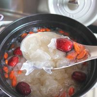 可能是粥、龍眼和文字的圖像