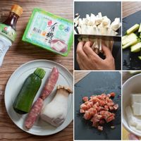 可能是豆腐、香菇和文字的圖像