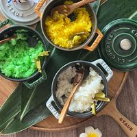 可能是木湯匙、甜點和文字的圖像