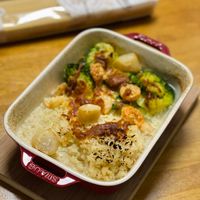 可能是豆腐、粥和文字的圖像