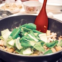 可能是豆腐、火鍋和拉麵的圖像