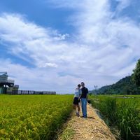 可能是 2 個人、儲倉、雲和草的圖像