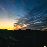 可能是地平線、暮光和雲的圖像