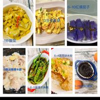 可能是顯示的文字是「 8:10 X 644 CTrAHe 6-10紅燒茄子 6-13豆皮播餅 6-13豆 -1炒酸菜 6-4蔬菜炒米粉 6-4 9席油雞橋米飯 6-5萬燒羊角节」的圖像