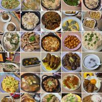 可能是豆腐、炒麵、拉麵和顯示的文字是「 6月月曆料理 34 34個項目 주 知か克 Oέmη 」的圖像