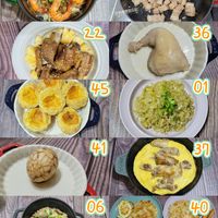 可能是拉麵、豆腐、炒麵、義大利麵、炒飯和文字的圖像