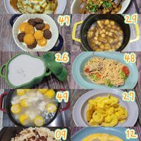 可能是粥、豆腐、炒麵和文字的圖像