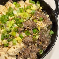 可能是豆腐、香菇和火鍋的圖像
