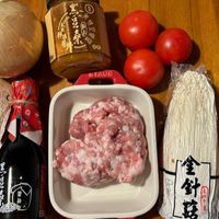可能是豆腐、炸丸子和文字的圖像