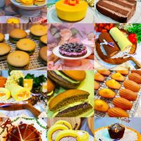 可能是戚風蛋糕和顯示的文字是「 staub STAUD RTHDÁY 지 HDAY 」的圖像