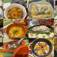 可能是起司火鍋、港式點心、豆腐、火鍋和粥的圖像