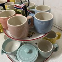 可能是咖啡杯和顯示的文字是「 .uん STAU STAUB OTAUD 」的圖像
