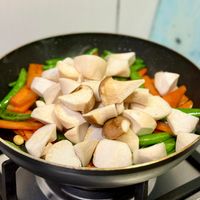 可能是豆腐、香菇和文字的圖像