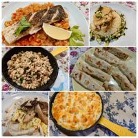可能是炒飯、豆腐和西班牙大鍋飯的圖像