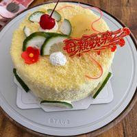 可能是戚風蛋糕和文字的圖像