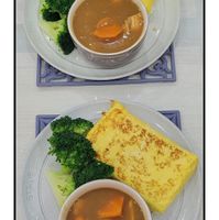 可能是豆腐、歐姆蛋和文字的圖像