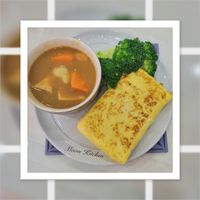 可能是歐姆蛋、豆腐和文字的圖像