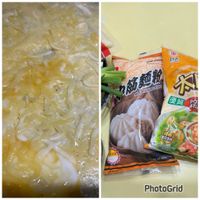 可能是拉麵、麵、炒麵、粥和文字的圖像