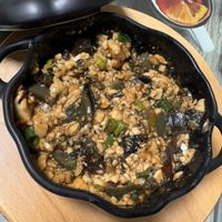 可能是火鍋、豆腐和西班牙大鍋飯的圖像