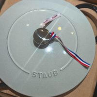 可能是唱片機、鬆餅機和顯示的文字是「 staub staub STAUB 」的圖像