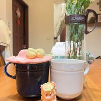 可能是咖啡杯和滿天星的圖像
