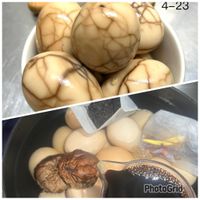 可能是蛋黃和顯示的文字是「 4-23 PhotoGrid 」的圖像