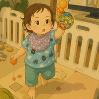 可能是小孩和玩具的塗鴉