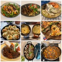 可能是牧羊人派、火鍋、麵、燉小牛膝、豆腐和文字的圖像
