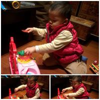 可能是 3 個人、嬰兒、玩具和文字的圖像