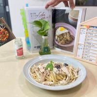 可能是豆腐、義大利麵和文字的圖像