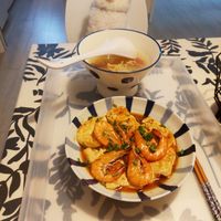 可能是蝦、豆腐和文字的圖像