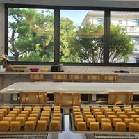 可能是水槽、廚房中島和室內的圖像
