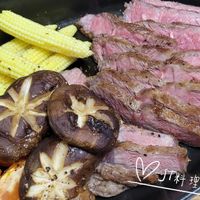 可能是香菇、肉排和文字的圖像