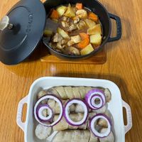 可能是豆腐和燉小牛膝的圖像