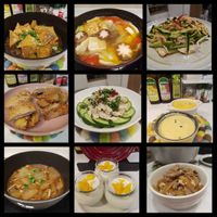 可能是粥、麵、火鍋、豆腐和顯示的文字是「 JUTALIA CUITALIA 」的圖像