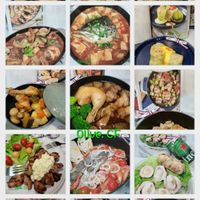 可能是炒飯、炒麵、豆腐和文字的圖像