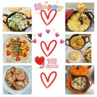 可能是豆腐、壽司、炒飯和顯示的文字是「 Haρρy H 7月 ล 直播料黑 ٧ 」的圖像