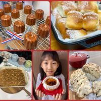可能是 1 人、舒芙蕾、巴布卡麵包、戚風蛋糕和水果塔的圖像