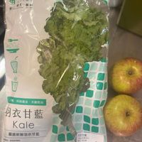 可能是蘋果、綠葉甘藍和文字的圖像
