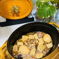 可能是燉小牛膝、火鍋和豆腐的圖像