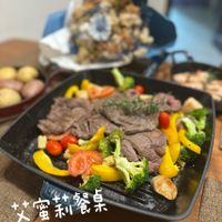 可能是肉排和文字的圖像