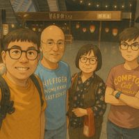 可能是一或多人和顯示的文字是「蔡寒指 HILFIGER MOMLXXXV EAST EASTCOAST COAST COMPTO ocabe Calk OS IDSANGELES ANGELES 」的普普藝術品