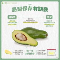 可能是顯示的文字是「鮮享属YA-農機号 f新京蔵YA-商問署」 真種号 酪梨保存有訣 還沒熟 不可冷藏 放置室溫通風處 約5~7天軟器 握於掌心 拇指輕壓不彈起 （不是所有品種都會轉色） 熟了 馬上食用 或塑膠袋密封冷藏 可保存約1-2天 並儘早食用 ደ 留度去除藏好吃一半去皮去除護 留皮去除種籽 ロ7ーー 去皮去除種籽 保鮮膜包裹冷藏 可保有2天如何保存可保的1個月 可保存1~2天 切塊冷凍 如何保存 可保存約1個月」的圖像