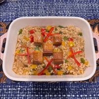可能是炒飯、粥和豆腐的圖像