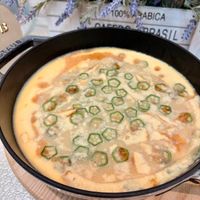 可能是豆腐、香菇、粥和顯示的文字是「 3 STEN 100%ABICA 100%A ABICA DASIL ASIL 」的圖像